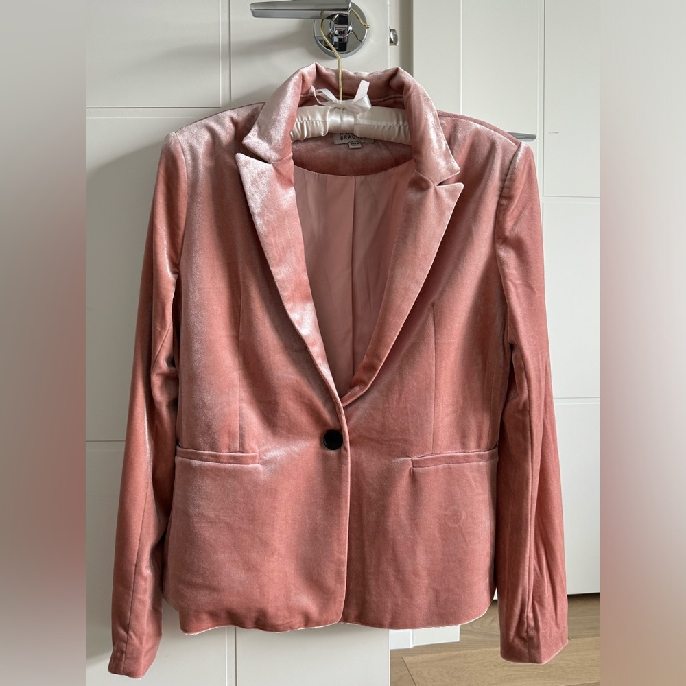 Velvet blazer, pink with shimmer, medium